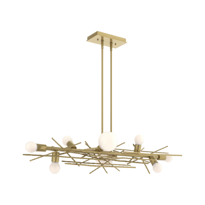 Hubbardton Forge 131087 Brindille 8-lt 54" Linear Pendant - Modern Brass
