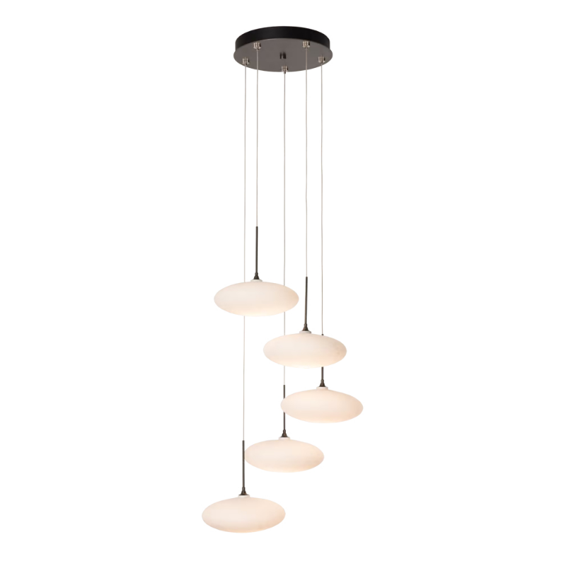 Hubbardton Forge 131146 Clouds 5-lt 20" LED Pendant - Dark Smoke
