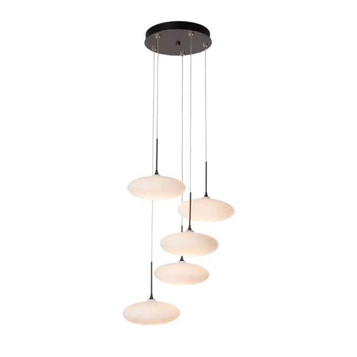 Hubbardton Forge 131146 Clouds 5-lt 20" LED Pendant - Dark Smoke