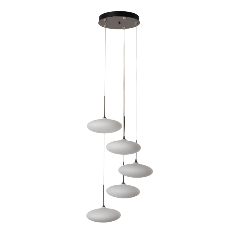 Hubbardton Forge 131146 Clouds 5-lt 20" LED Pendant - Dark Smoke