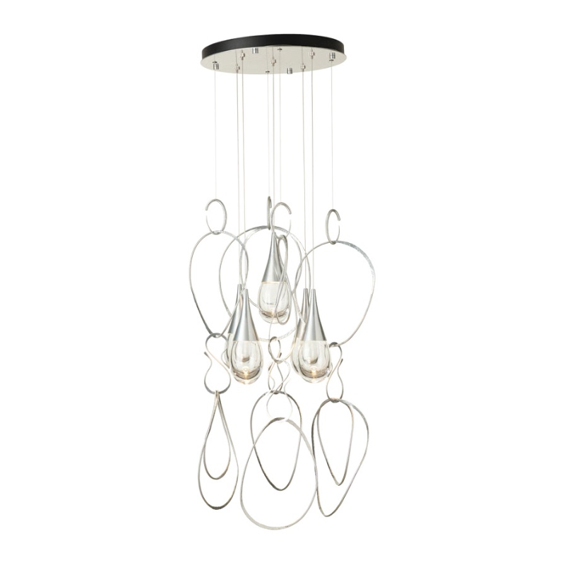 Hubbardton Forge 131161 Lyric 5-lt 31" LED Round Pendant - Sterling