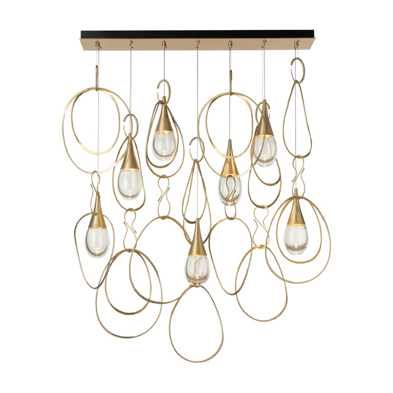 Hubbardton Forge 131162 Lyric 7-lt 52" LED Linear Pendant - Modern Brass