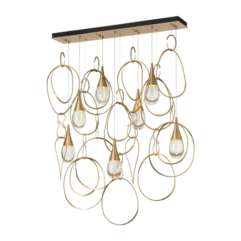 Hubbardton Forge 131162 Lyric 7-lt 52" LED Linear Pendant - Modern Brass