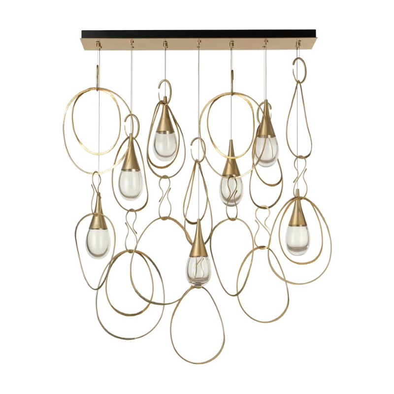 Hubbardton Forge 131162 Lyric 7-lt 52" LED Linear Pendant - Modern Brass