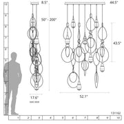 Hubbardton Forge 131162 Lyric 7-lt 52" LED Linear Pendant