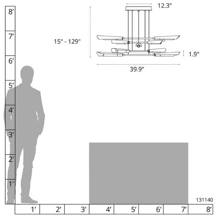 Hubbardton Forge 131410 Flight 10-lt 40" LED Pendant