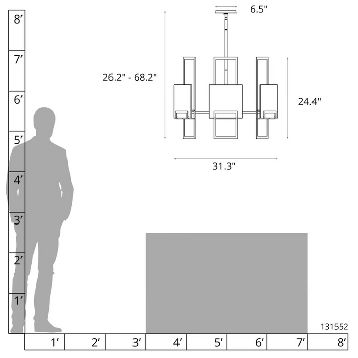 Hubbardton Forge 131552 Geo 6-lt 31" Pendant