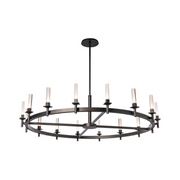Hubbardton Forge 131621 Windsor 16-lt 61" LED Chandelier - Oil Rubbed Bronze/Frosted Glass