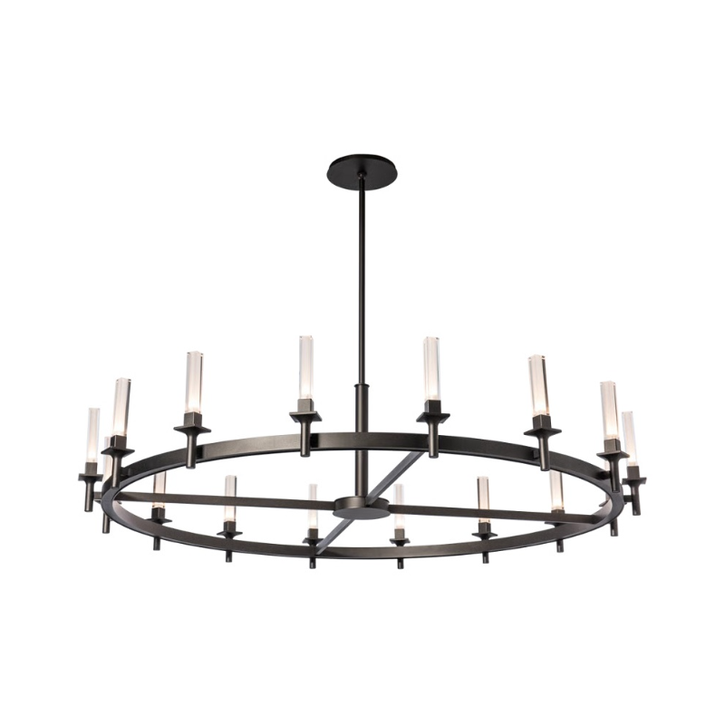 Hubbardton Forge 131621 Windsor 16-lt 61" LED Chandelier - Oil Rubbed Bronze/Frosted Glass