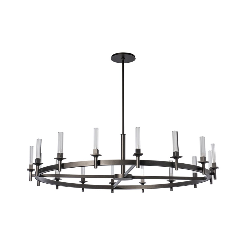 Hubbardton Forge 131621 Windsor 16-lt 61" LED Chandelier - Oil Rubbed Bronze/Frosted Glass
