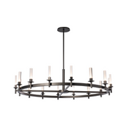 Hubbardton Forge 131621 Windsor 16-lt 61" LED Chandelier - Oil Rubbed Bronze/Frosted Glass