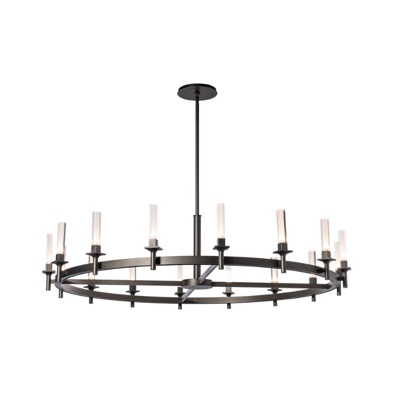 Hubbardton Forge 131621 Windsor 16-lt 61" LED Chandelier - Oil Rubbed Bronze/Frosted Glass