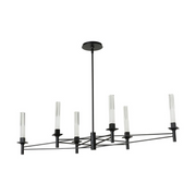 Hubbardton Forge 131623 Truss 6-lt 50" LED Linear Chandelier - Black