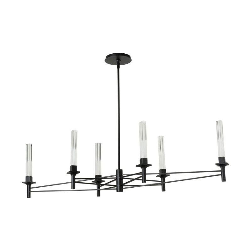 Hubbardton Forge 131623 Truss 6-lt 50" LED Linear Chandelier - Black