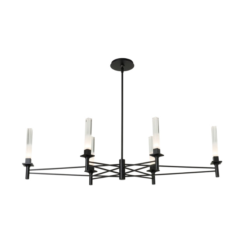 Hubbardton Forge 131623 Truss 6-lt 50" LED Linear Chandelier - Black