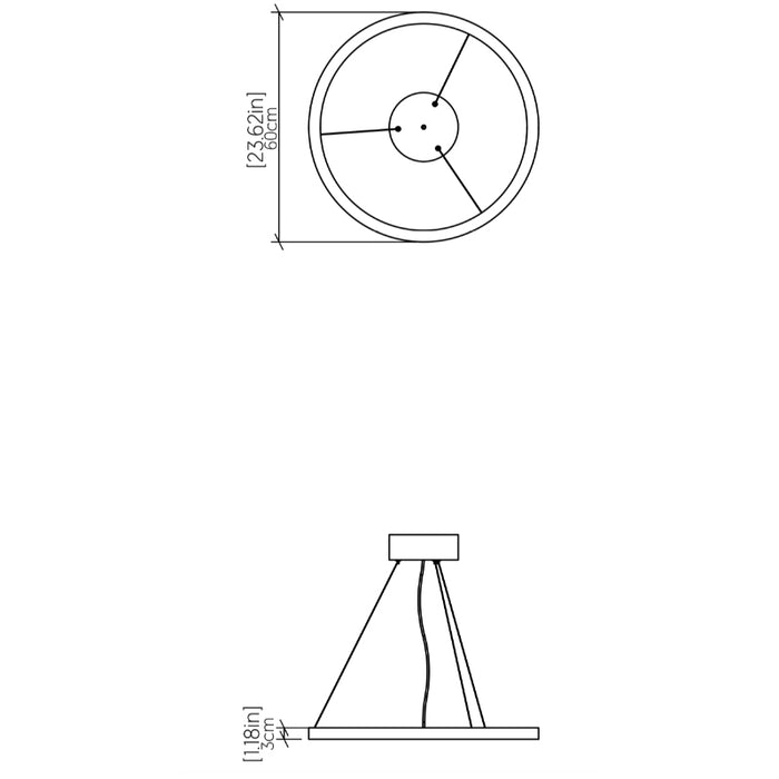 Accord 1316 Frame 1-lt 24" LED Pendant