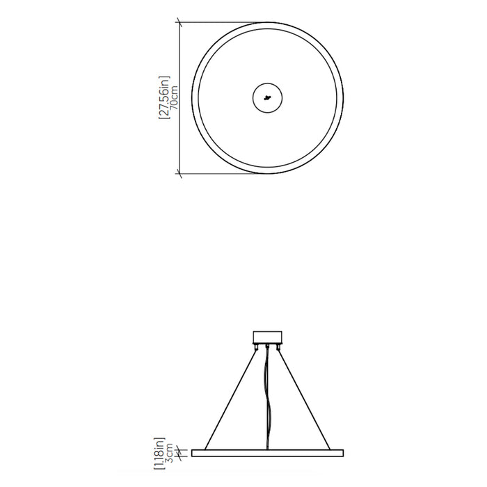 Accord 1317LED Frame 1-lt 28" LED Pendant