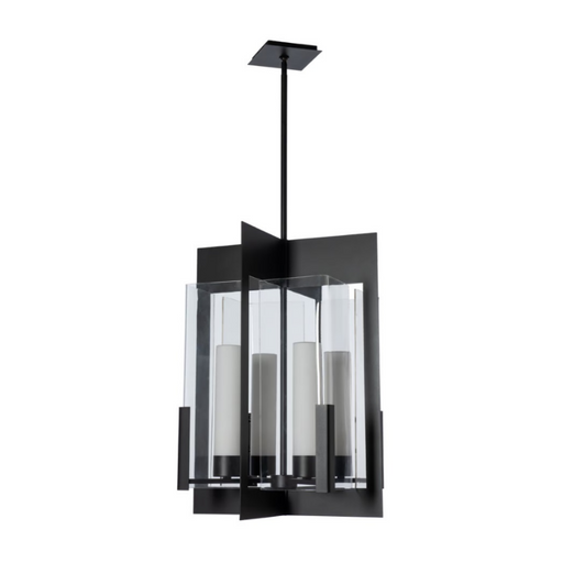 Hubbardton Forge 132043 Summit 4-lt 23" Lantern - Black/Clear Glass