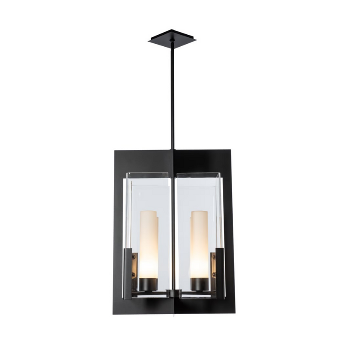 Hubbardton Forge 132043 Summit 4-lt 23" Lantern - Black/Clear Glass