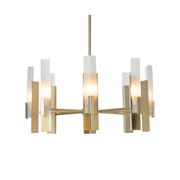 Hubbardton Forge 132045 Summit 8-lt 31" Pendant - Modern Brass/Frosted Glass