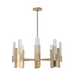 Hubbardton Forge 132045 Summit 8-lt 31" Pendant - Modern Brass/Frosted Glass