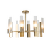 Hubbardton Forge 132045 Summit 8-lt 31" Pendant - Modern Brass/Frosted Glass