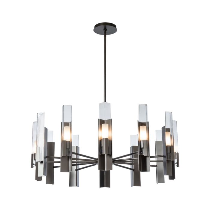 Hubbardton Forge 132047 Summit 12-lt 40" Pendant - Dark Smoke/Clear Glass