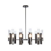 Hubbardton Forge 132047 Summit 12-lt 40" Pendant - Dark Smoke/Clear Glass