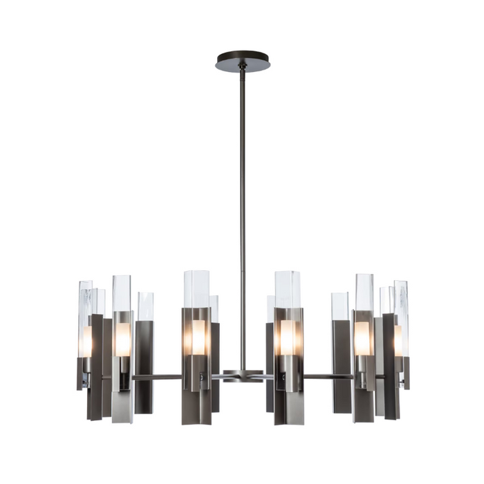 Hubbardton Forge 132047 Summit 12-lt 40" Pendant - Dark Smoke/Clear Glass