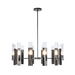 Hubbardton Forge 132047 Summit 12-lt 40" Pendant - Dark Smoke/Clear Glass