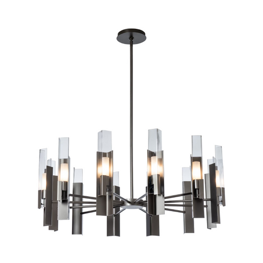 Hubbardton Forge 132047 Summit 12-lt 40" Pendant - Dark Smoke/Clear Glass