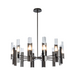Hubbardton Forge 132047 Summit 12-lt 40" Pendant - Dark Smoke/Clear Glass