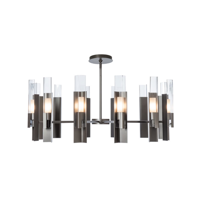 Hubbardton Forge 132047 Summit 12-lt 40" Pendant - Dark Smoke/Clear Glass