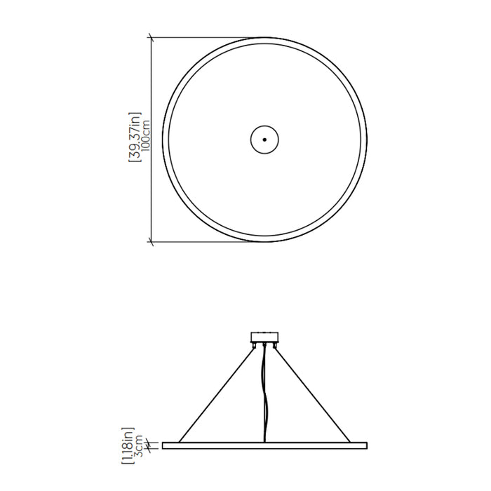 Accord 1320LED Frame 1-lt 39" LED Pendant