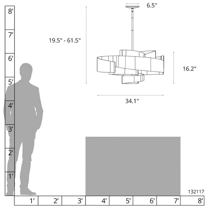 Hubbardton Forge 132117 Zen 6-lt 34" Pendant