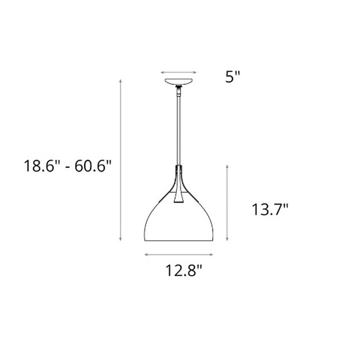 Hubbardton Forge 134502 Summit 1-lt 13" Pendant