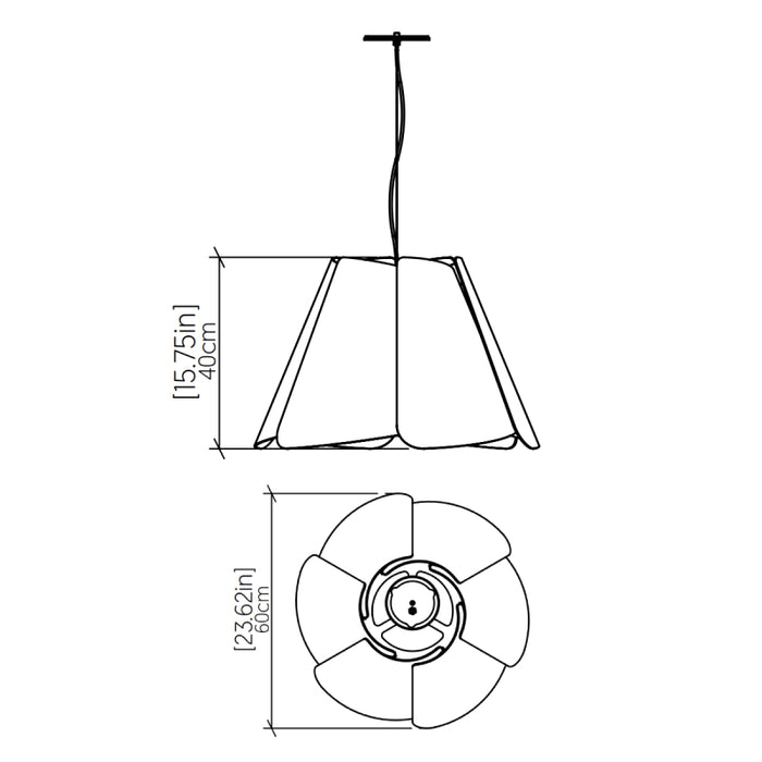 Accord 1364 Fuchsia 1-lt 24" LED Pendant