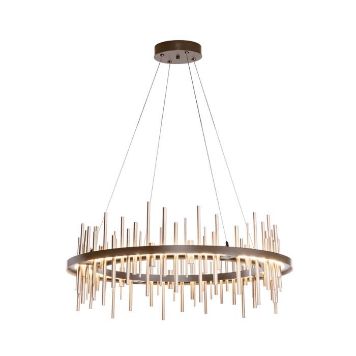 Hubbardton Forge Cityscape Circular 139910 38" LED Pendant - Bronze/Soft Gold