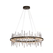 Hubbardton Forge Cityscape Circular 139910 38" LED Pendant - Oil Rubbed Bronze/Vintage Platinum