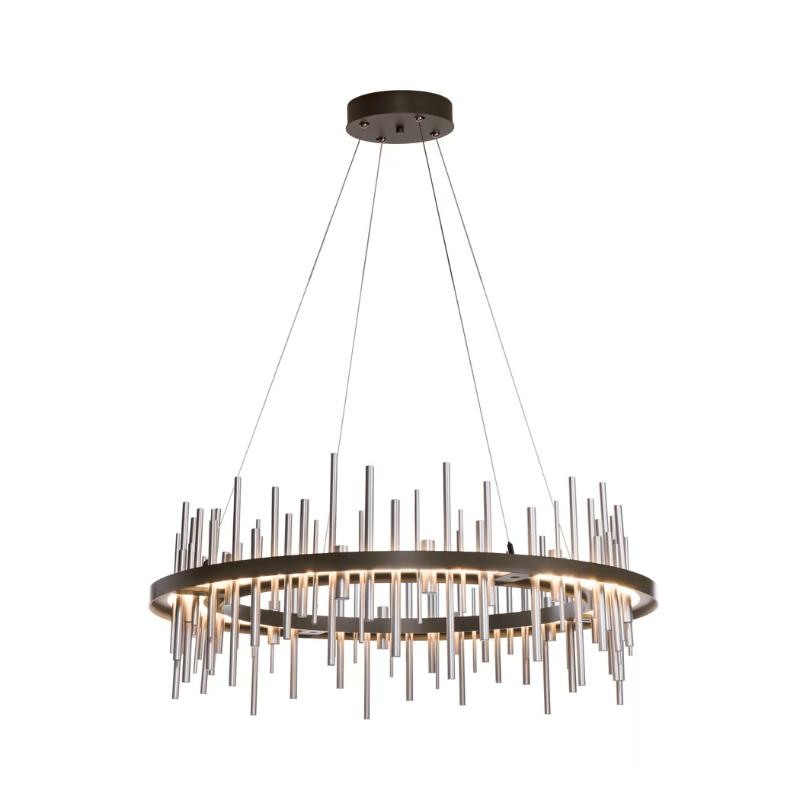 Hubbardton Forge Cityscape Circular 139910 38" LED Pendant - Oil Rubbed Bronze/Vintage Platinum