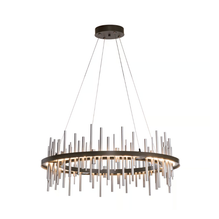 Hubbardton Forge Cityscape Circular 139910 38" LED Pendant - Oil Rubbed Bronze/Vintage Platinum