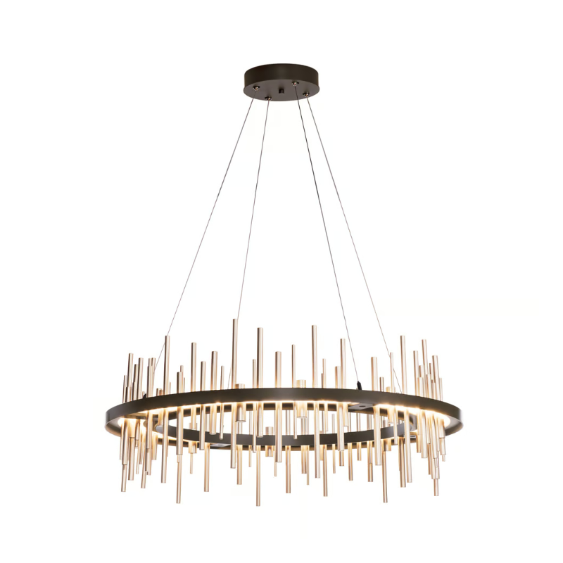 Hubbardton Forge Cityscape Circular 139910 38" LED Pendant - Oil Rubbed Bronze/Soft Gold
