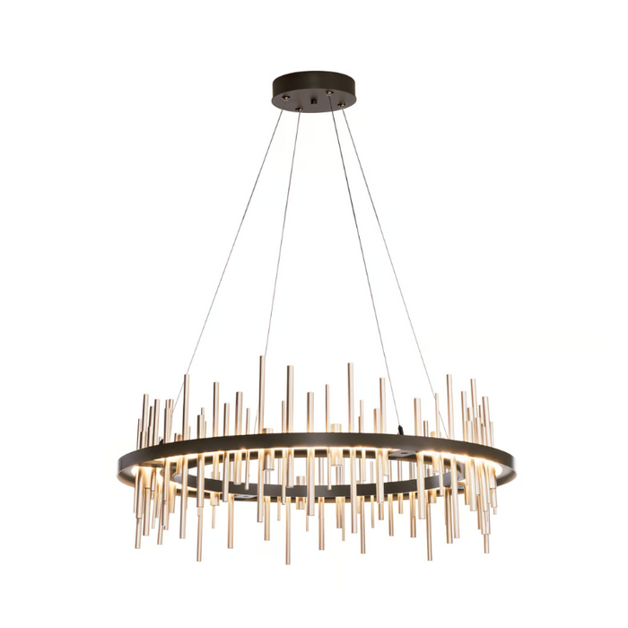 Hubbardton Forge Cityscape Circular 139910 38" LED Pendant - Oil Rubbed Bronze/Soft Gold