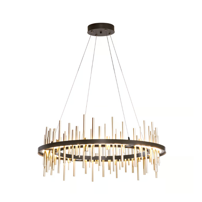 Hubbardton Forge Cityscape Circular 139910 38" LED Pendant - Oil Rubbed Bronze/Modern Brass