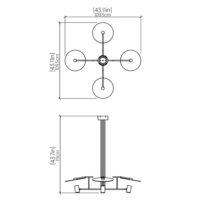 Accord 1419 Dot 4-lt 43" LED Pendant