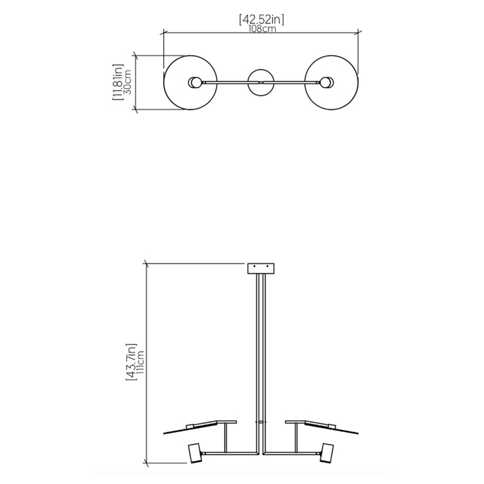 Accord 1421 Dot 2-lt 43" LED Pendant