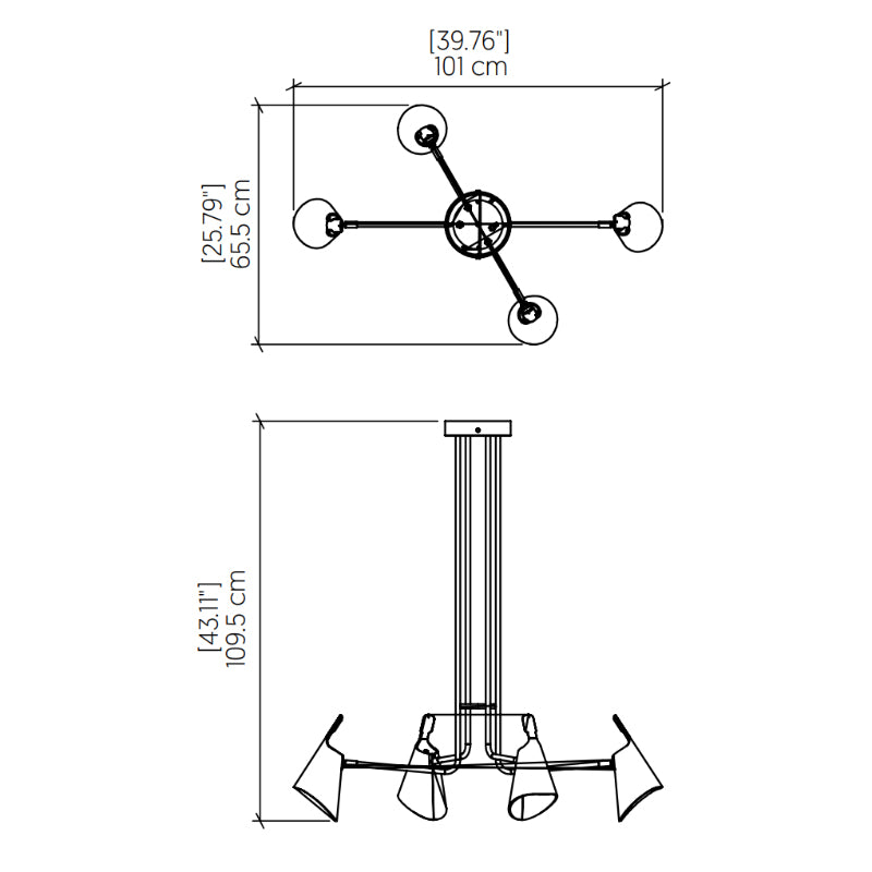 Accord 1446 Balance 4-lt 40" LED Pendant