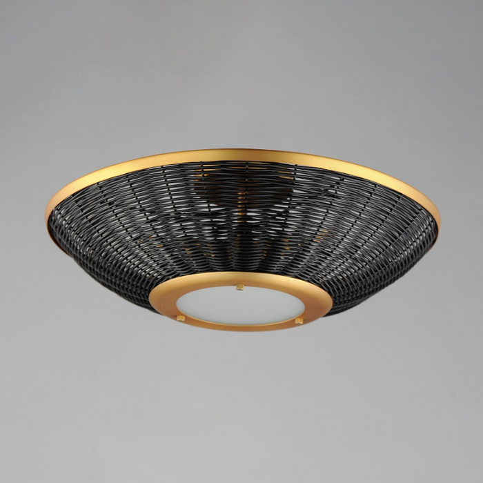Maxim 1440 Rattan 3-lt 20" Tall Wall Sconce/Semi-flush Mount