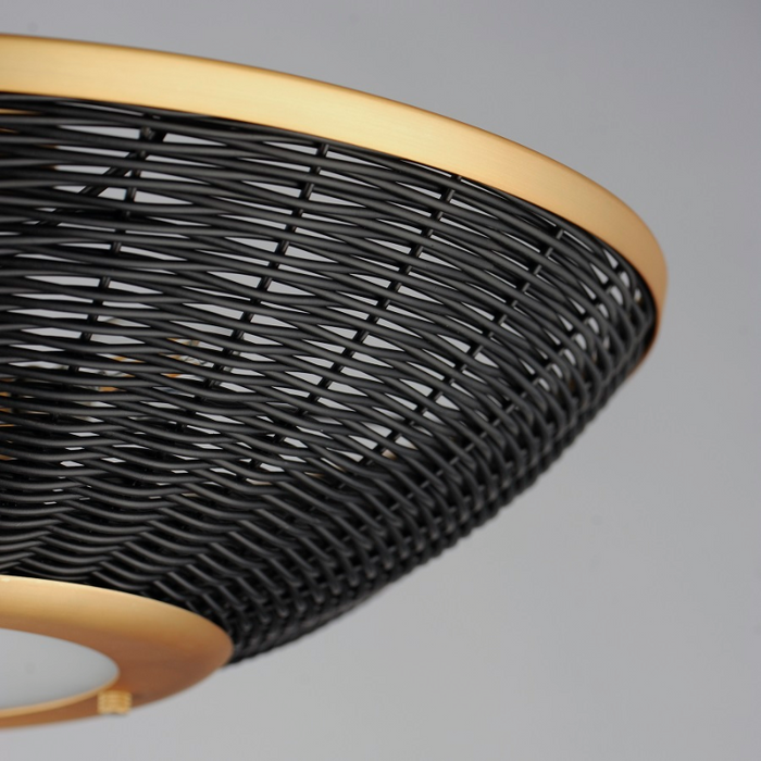 Maxim 1440 Rattan 3-lt 20" Tall Wall Sconce/Semi-flush Mount
