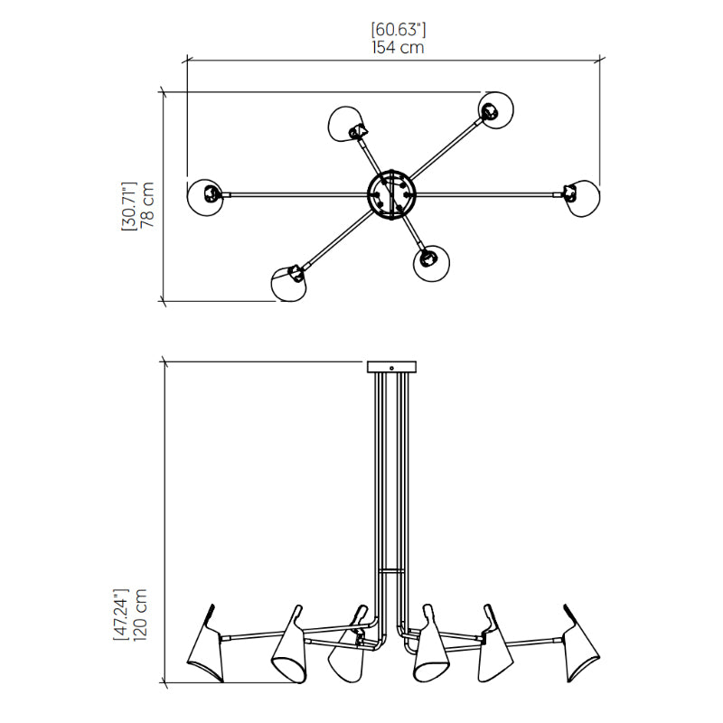 Accord 1447 Balance 6-lt 61" LED Pendant